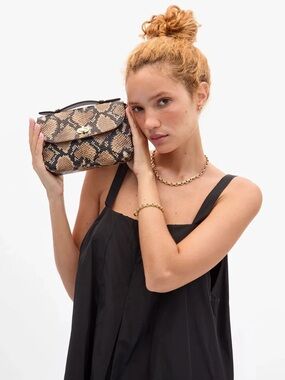 Clare V Kathryn Bag - in Tan Desert Snake